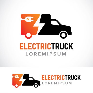 elektrikli kamyon logo tasarım şablonu
