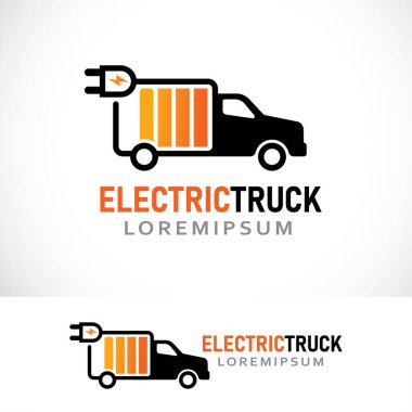 elektrikli kamyon logo tasarım şablonu