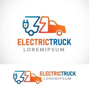 elektrikli kamyon logo tasarım şablonu