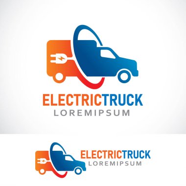 elektrikli kamyon logo tasarım şablonu