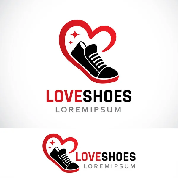 Amor Sapatos Logotipo Modelo Design Gráficos De Vetores