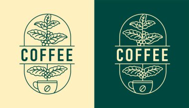 Doğa kahve çizgisi sanat tasarımı şablonu