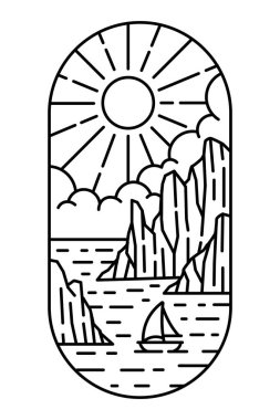 Güzel sahil manzarası sanat çizelgesi