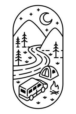 güzel dağ manzarası sanat çizelgesi