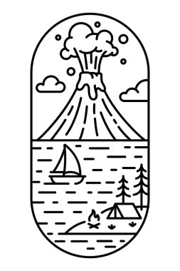 Güzel volkan manzarası sanat çizelgesi