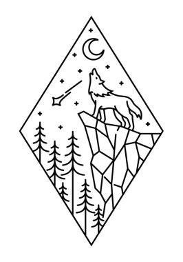 güzel doğa çizgisi çizim vektörü