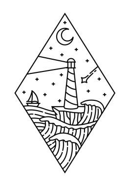 güzel doğa çizgisi çizim vektörü