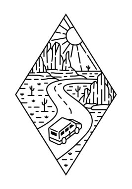 güzel doğa çizgisi çizim vektörü