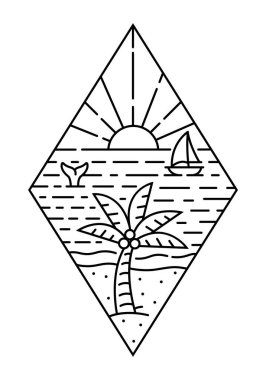 güzel doğa çizgisi çizim vektörü