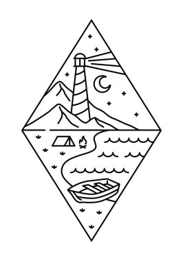 güzel doğa çizgisi çizim vektörü