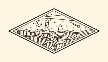 Doğa manzara çizgisi sanat vektörü şablonu