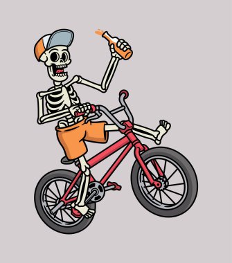 kafatası bisikleti ve bira.