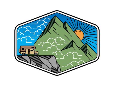 güzel doğa çizgisi sanat vektörü şablonu