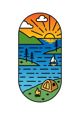 Güzel sahil manzarası sanat çizelgesi