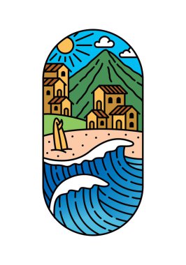 güzel dağ manzarası sanat çizelgesi