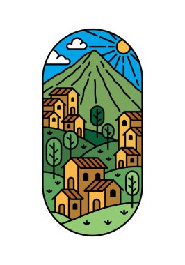 güzel dağ manzarası sanat çizelgesi