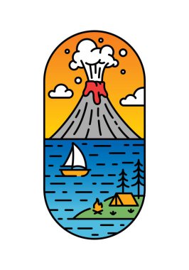 Güzel volkan manzarası sanat çizelgesi