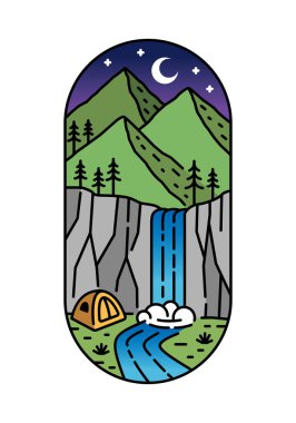 güzel dağ manzarası sanat çizelgesi