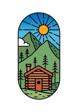 güzel dağ manzarası sanat çizelgesi