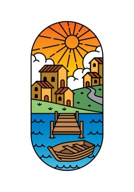 Köy manzarası ve küçük iskele