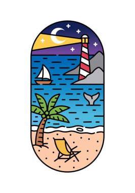 Güzel sahil manzarası sanat çizelgesi