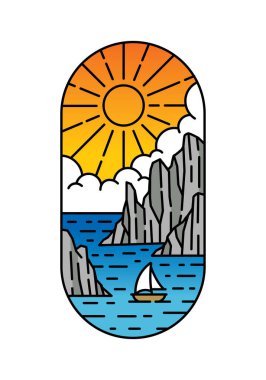 Güzel sahil manzarası sanat çizelgesi