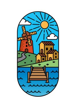 Köy manzarası ve küçük iskele