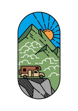 güzel dağ manzarası sanat çizelgesi