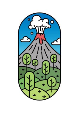 Güzel volkan manzarası sanat çizelgesi