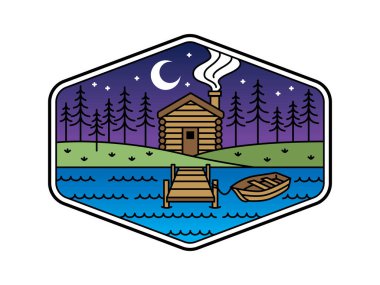 güzel doğa çizgisi sanat vektörü şablonu