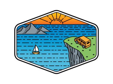 Çerçeve çizimindeki doğal manzara