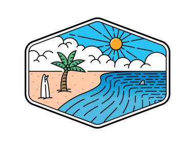 Çerçeve çizgisi sanat illüstrasyonunda doğal manzara