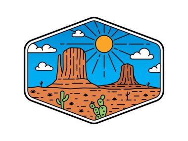 Çerçeve çizgisi sanat illüstrasyonunda doğal manzara