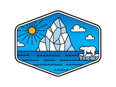 güzel Antarktika görünüm çizgisi çizimi