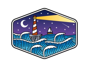 Çerçeve çizgisi sanat illüstrasyonunda doğal manzara