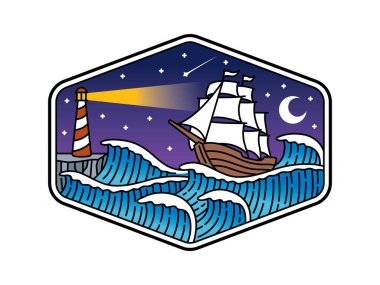 Çerçeve çizgisi sanat illüstrasyonunda doğal manzara