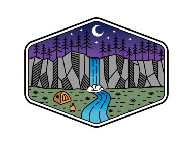 güzel doğa çizgisi sanat vektörü şablonu