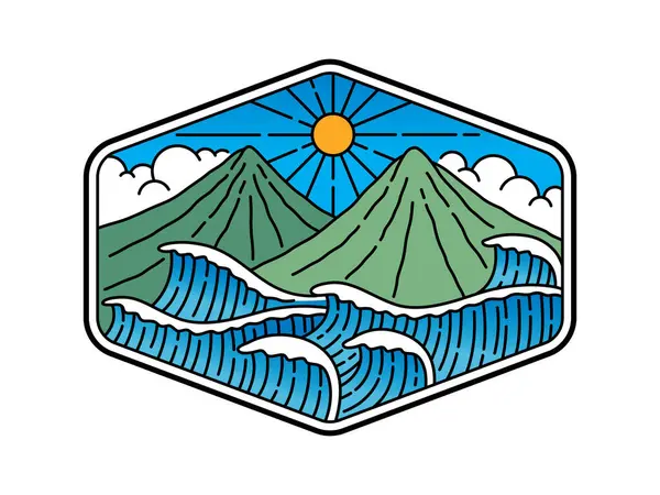 Çerçeve çizimindeki doğal manzara