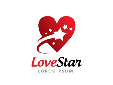Aşk ve Yıldız logo simgesi veya simge şablonu
