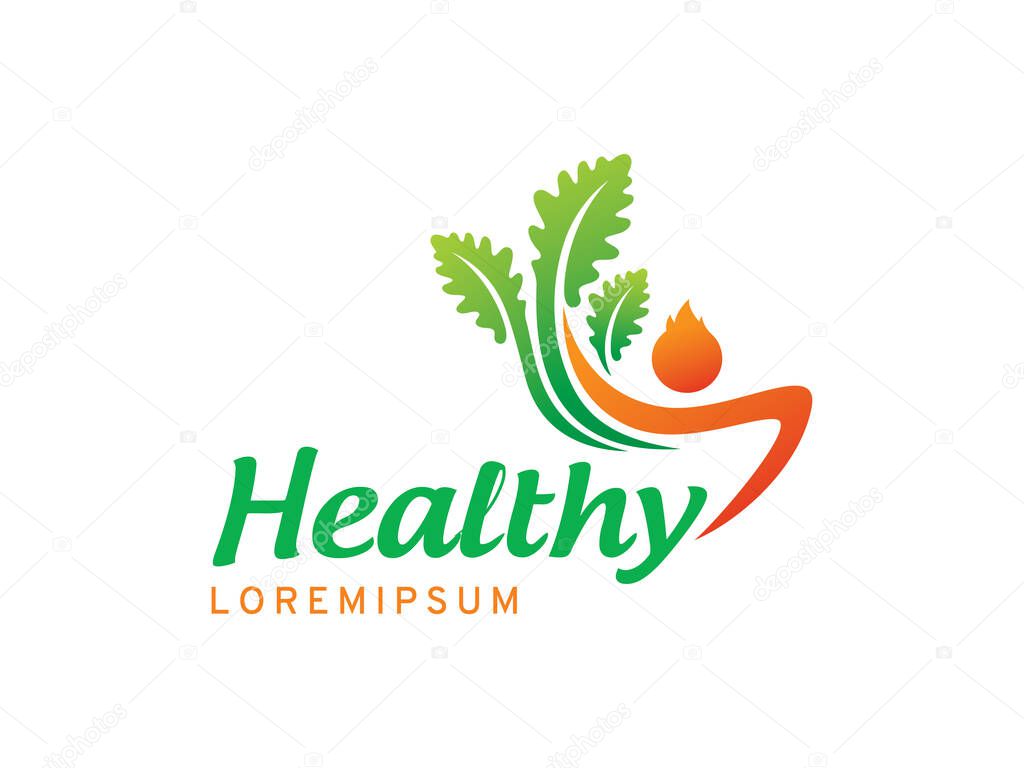 Kids and leaf logo symbol or icon template