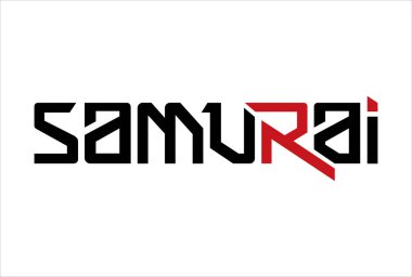 Samuray tipografi logo tasarım vektörü