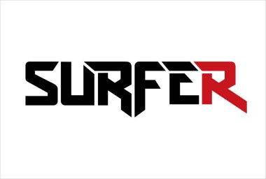 Sörfçü tipografi logo tasarım vektörü