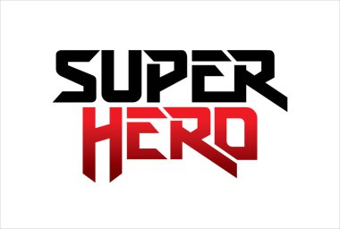 Tişört, poster ve diğer kullanım alanları için süper kahraman tipografi tasarım vektörü