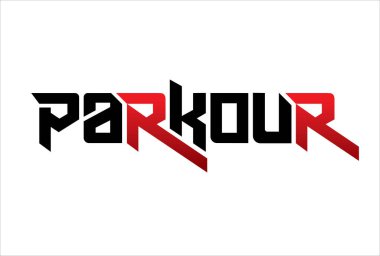 Tişört, poster ve diğer kullanım alanları için parkour tipografi tasarım vektörü