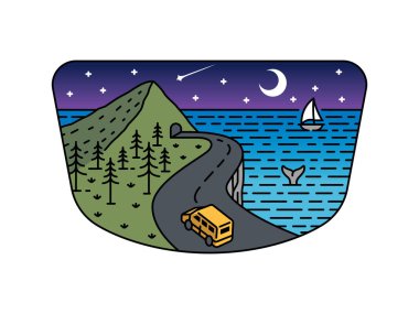 Çerçeve çizimindeki doğal manzara