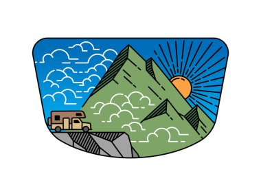 Çerçeve çizimindeki doğal manzara