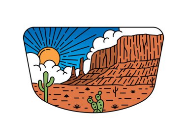 Çerçeve çizimindeki doğal manzara