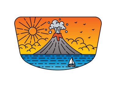 Çerçeve çizimindeki doğal manzara