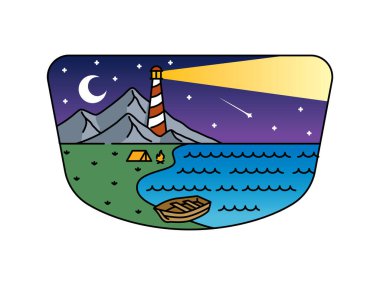 Çerçeve çizimindeki doğal manzara