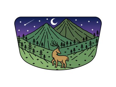 Çerçeve çizimindeki doğal manzara